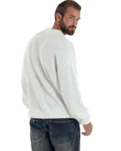 Maglia Uomo Polo Maglioncino Con Colletto Bianco M3014A