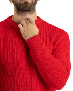 Maglioncino Uomo Girocollo Maglia Inglese Basic Rosso M2753A