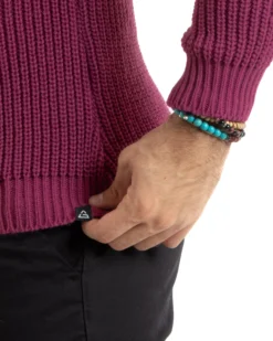 Maglioncino Uomo Girocollo Maglia Inglese Basic Magenta M2750A