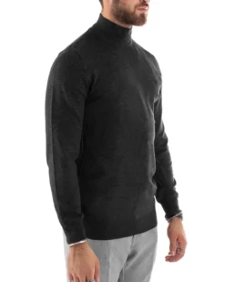 Maglioncino Uomo Maglia Mezzo Collo Sottogiacca Grigio Scuro M2558A