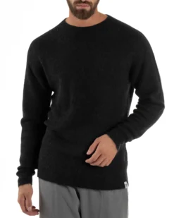 Maglione Uomo Lana Girocollo Regular Fit Basic Nero BERNA M252037