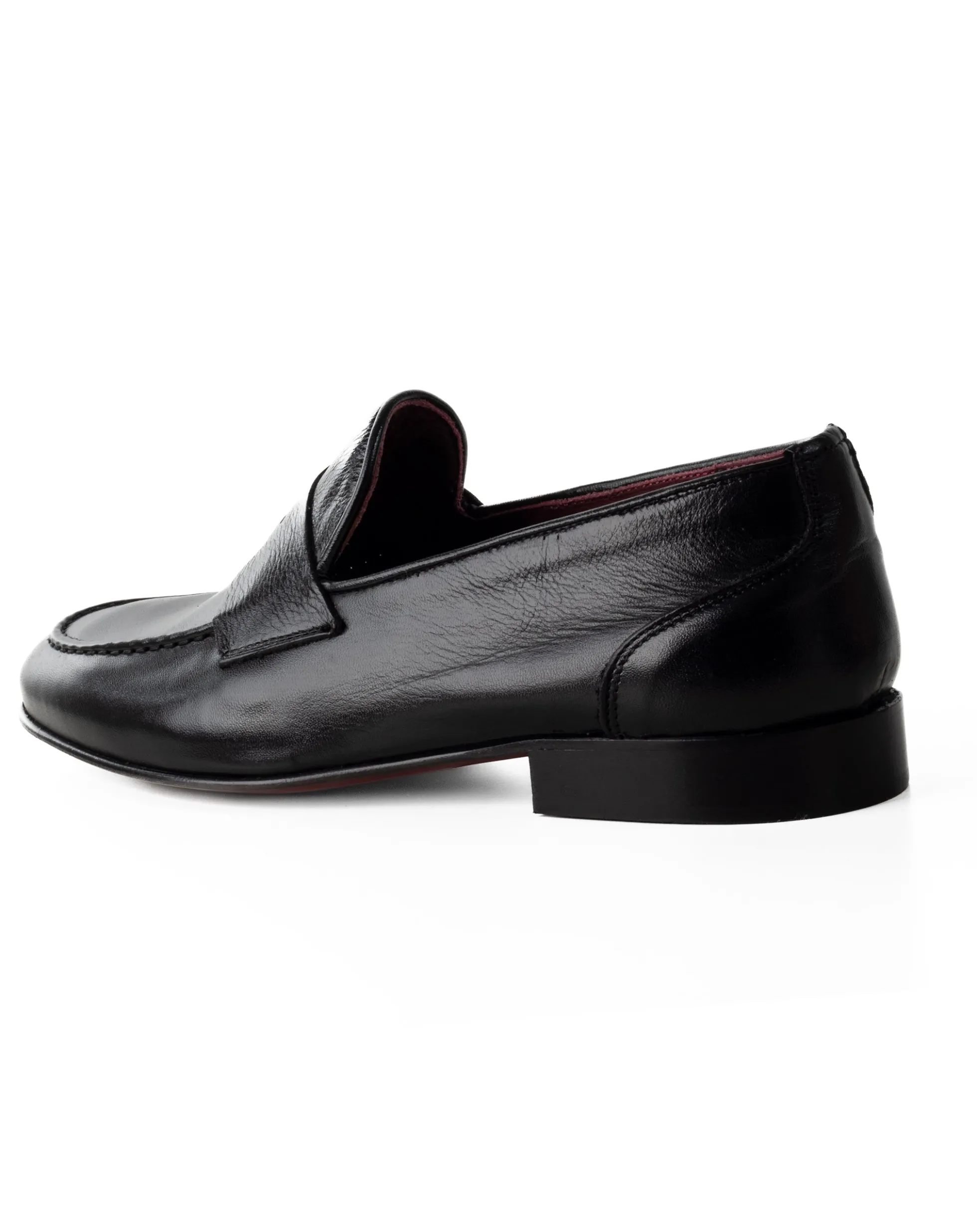 Mocassini College Uomo Con Bendina Scarpe Classiche Ecopelle Eleganti Cerimonia Suola Di Cuoio Con Ovalino Antiscivolo Casual Nero GIOSAL-S1274A