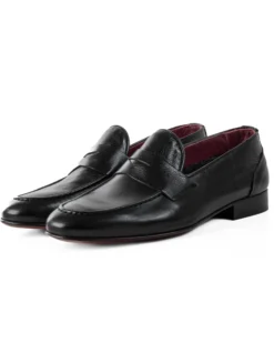 Mocassini College Uomo Con Bendina Scarpe Classiche Ecopelle Eleganti Cerimonia Suola Di Cuoio Con Ovalino Antiscivolo Casual Nero GIOSAL-S1274A