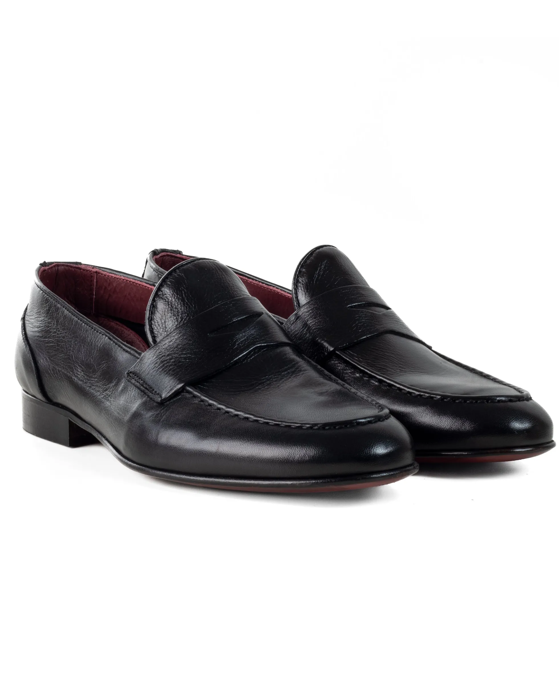 Mocassini College Uomo Con Bendina Scarpe Classiche Ecopelle Eleganti Cerimonia Suola Di Cuoio Con Ovalino Antiscivolo Casual Nero GIOSAL-S1274A