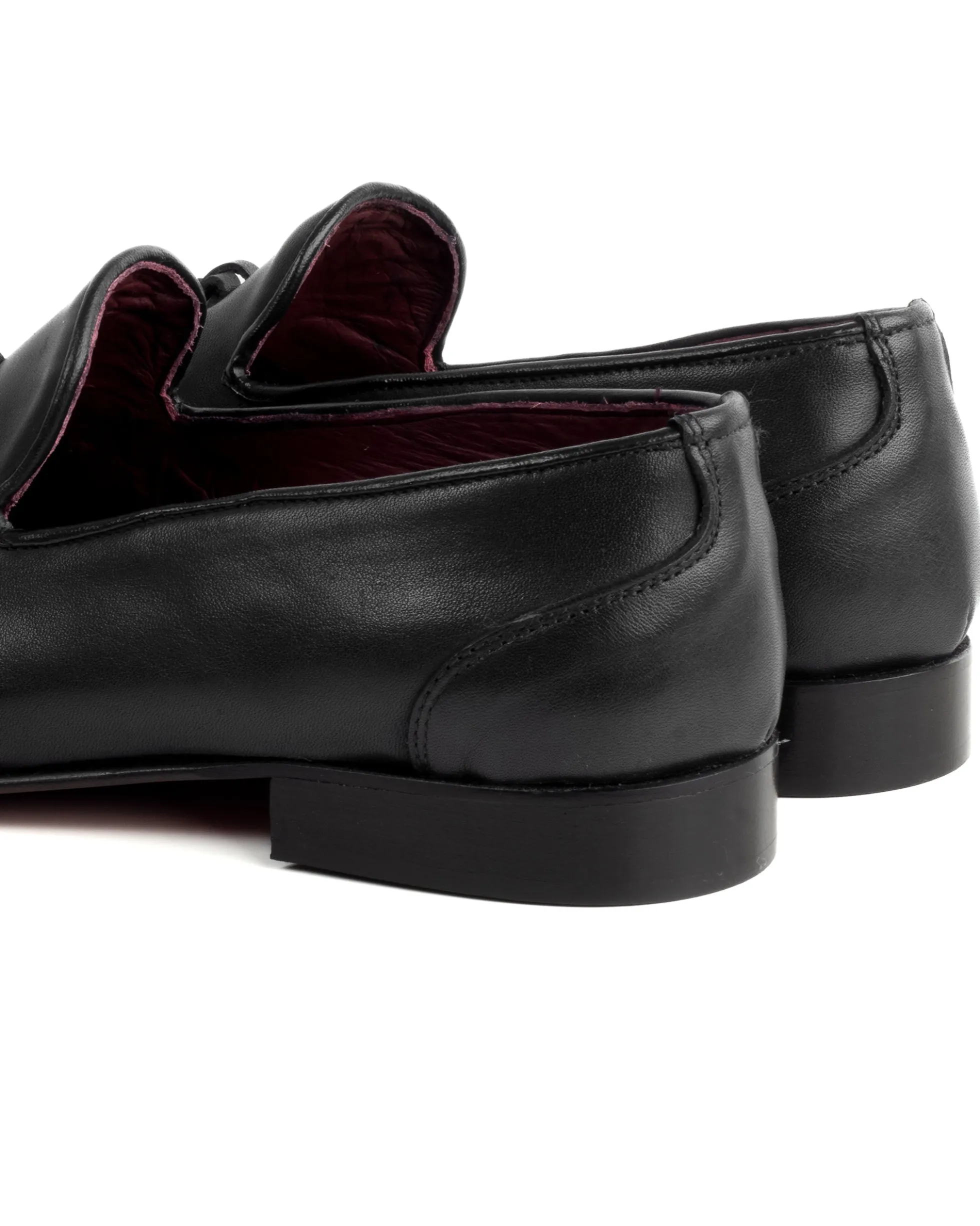 Mocassini College Uomo Con Nappine Scarpe Classiche Ecopelle Morbida Eleganti Cerimonia Suola Di Cuoio Con Ovalino Antiscivolo Casual Nero GIOSAL-S1282A