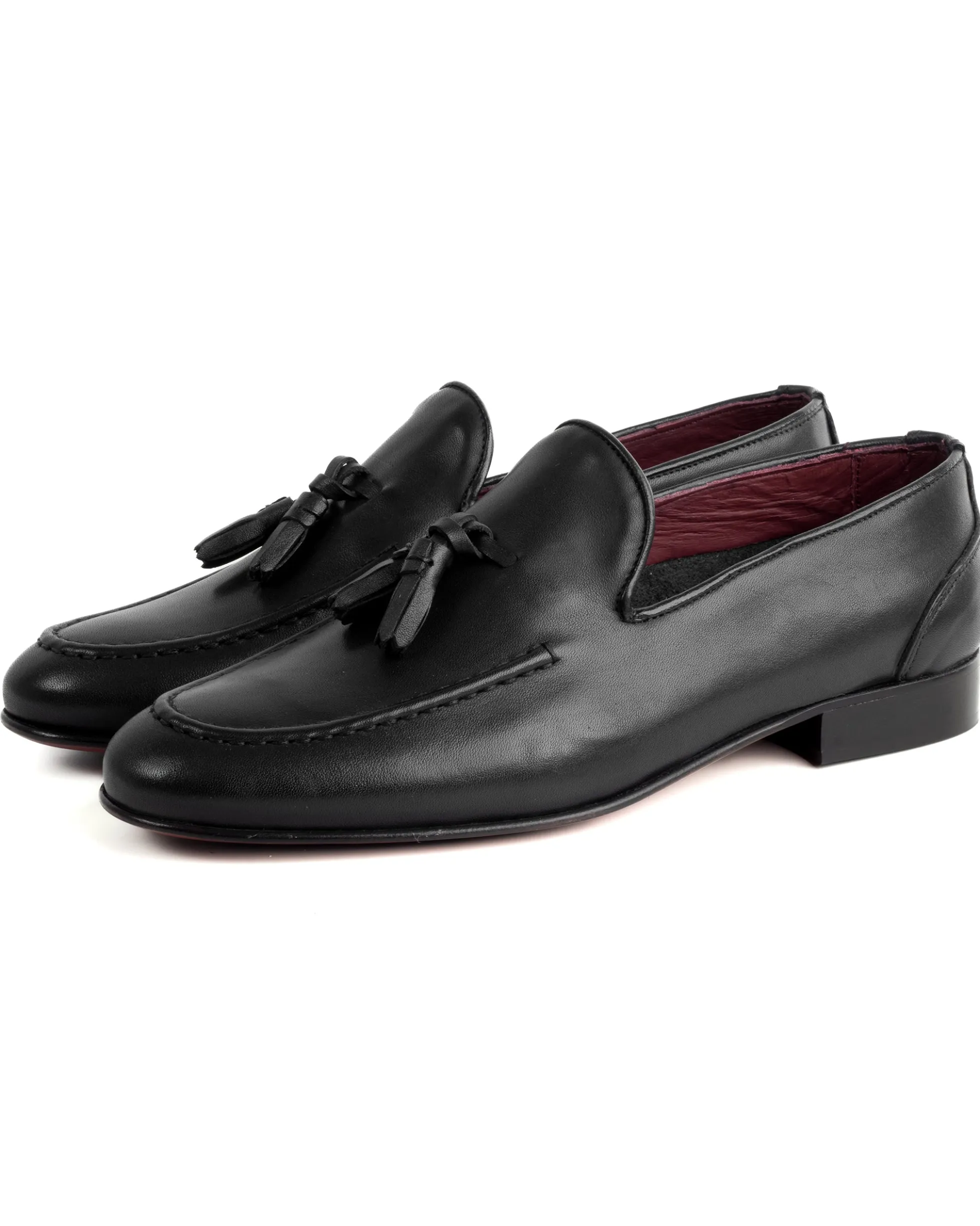 Mocassini College Uomo Con Nappine Scarpe Classiche Ecopelle Morbida Eleganti Cerimonia Suola Di Cuoio Con Ovalino Antiscivolo Casual Nero GIOSAL-S1282A