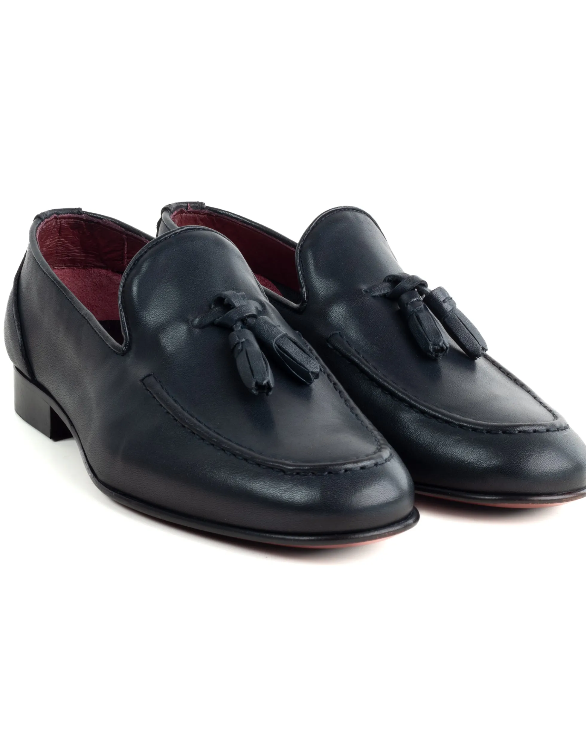 Mocassini College Uomo Con Nappine Scarpe Classiche Ecopelle Morbida Eleganti Cerimonia Suola Di Cuoio Con Ovalino Antiscivolo Casual Blu GIOSAL-S1281A