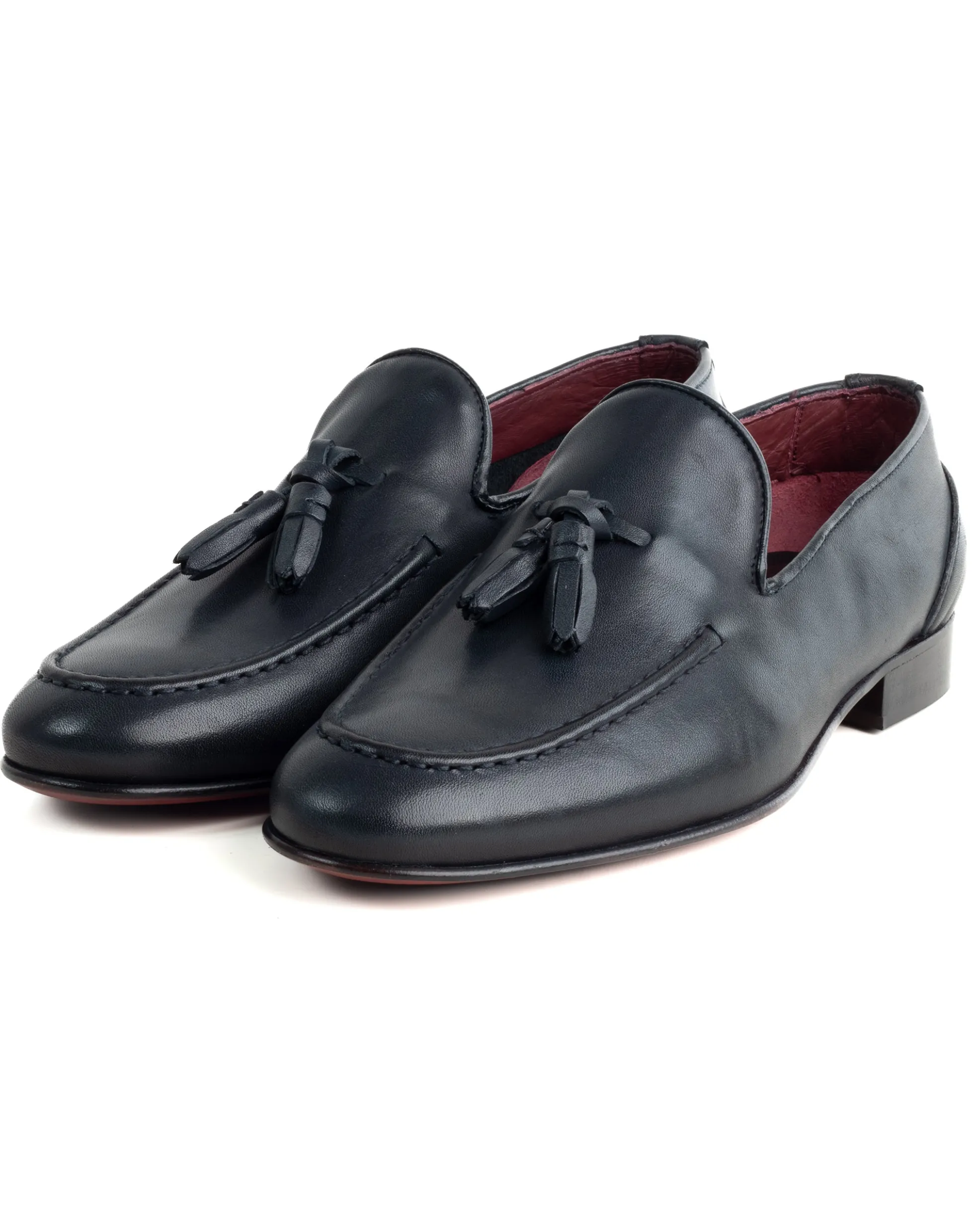 Mocassini College Uomo Con Nappine Scarpe Classiche Ecopelle Morbida Eleganti Cerimonia Suola Di Cuoio Con Ovalino Antiscivolo Casual Blu GIOSAL-S1281A