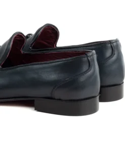 Mocassini College Uomo Con Nappine Scarpe Classiche Ecopelle Morbida Eleganti Cerimonia Suola Di Cuoio Con Ovalino Antiscivolo Casual Blu GIOSAL-S1281A