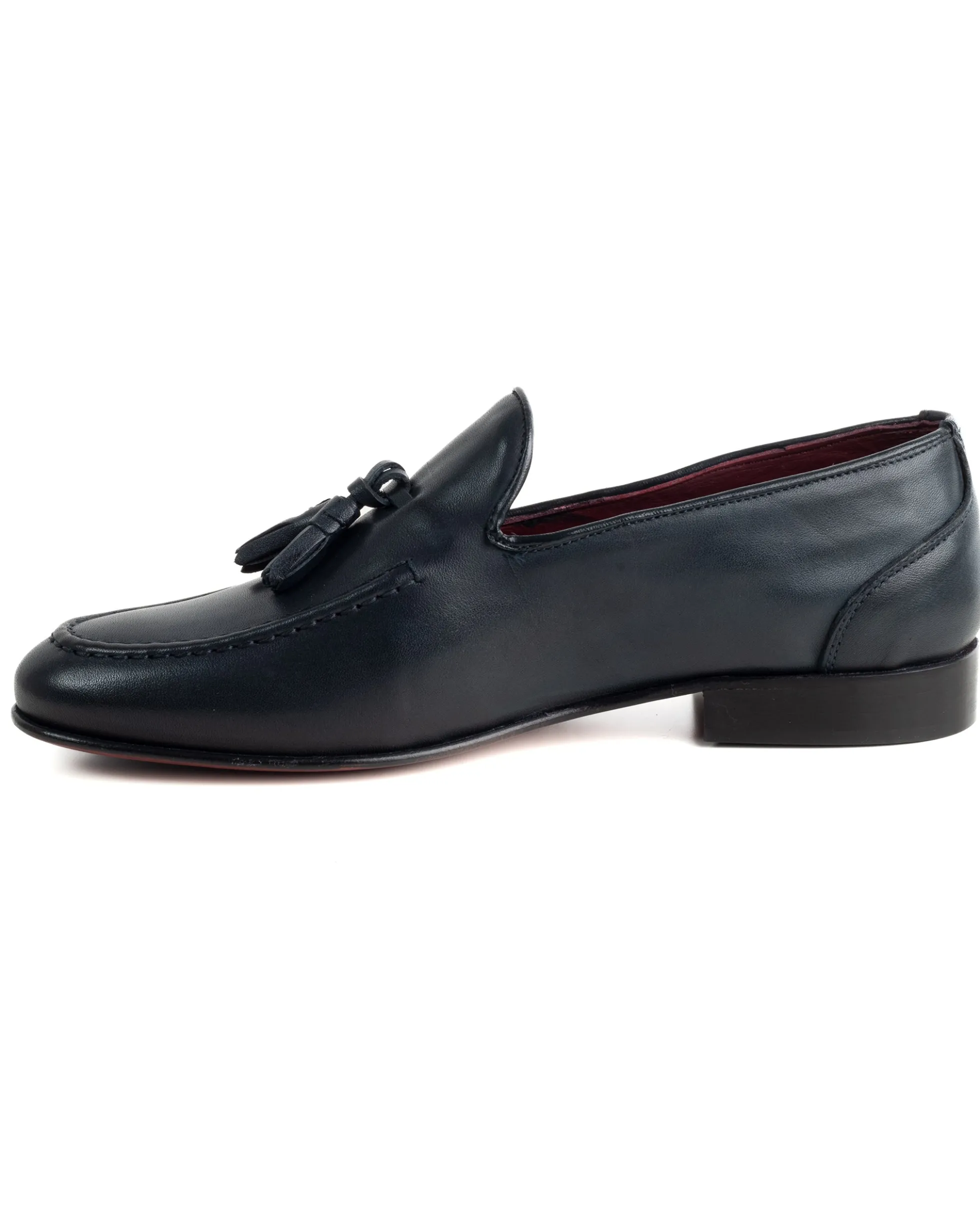 Mocassini College Uomo Con Nappine Scarpe Classiche Ecopelle Morbida Eleganti Cerimonia Suola Di Cuoio Con Ovalino Antiscivolo Casual Blu GIOSAL-S1281A