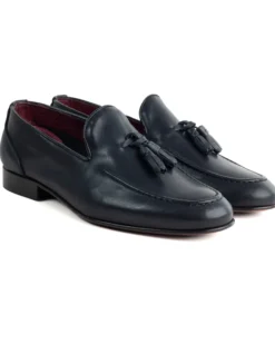 Mocassini College Uomo Con Nappine Scarpe Classiche Ecopelle Morbida Eleganti Cerimonia Suola Di Cuoio Con Ovalino Antiscivolo Casual Blu GIOSAL-S1281A