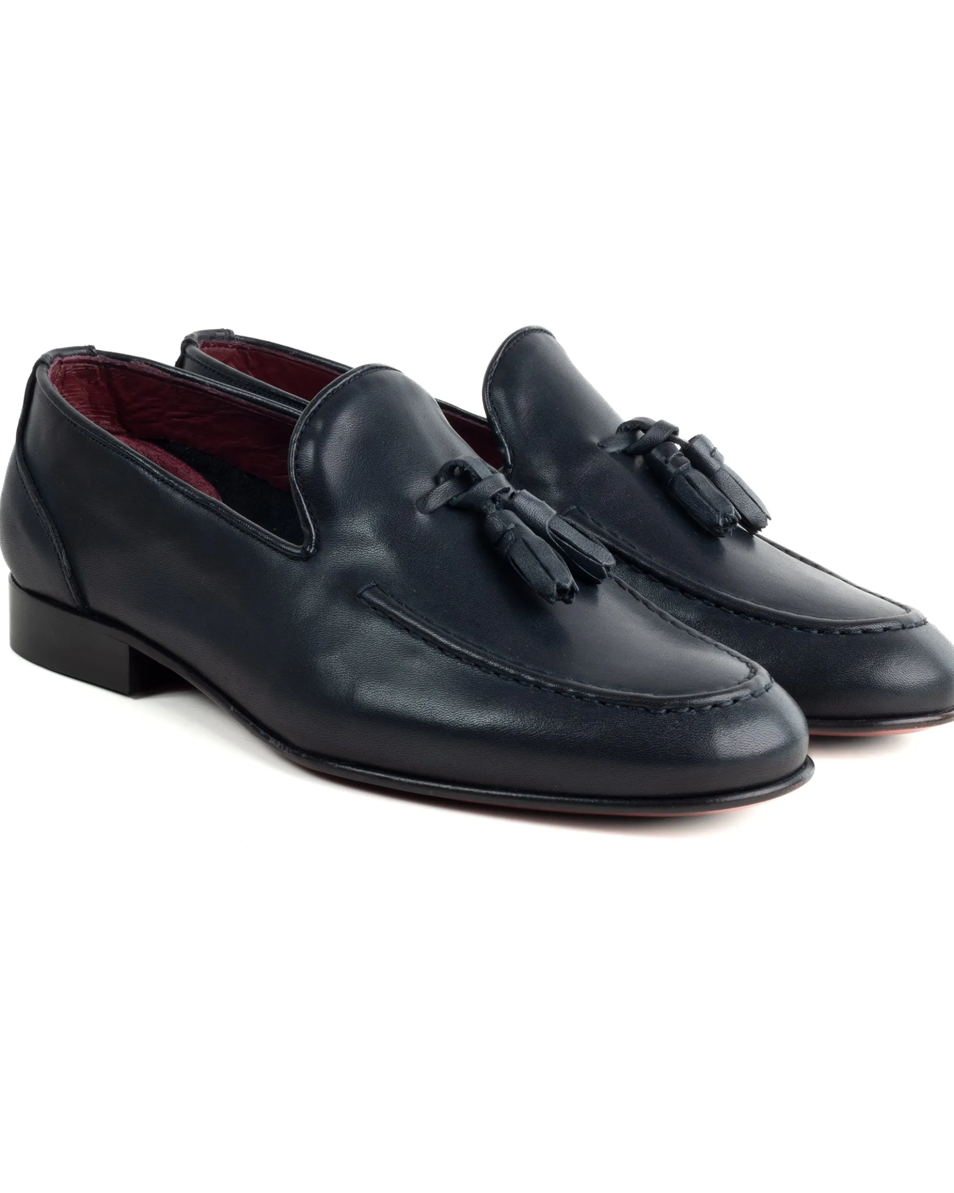 Mocassini College Uomo Con Nappine Scarpe Classiche Ecopelle Morbida Eleganti Cerimonia Suola Di Cuoio Con Ovalino Antiscivolo Casual Blu GIOSAL-S1281A