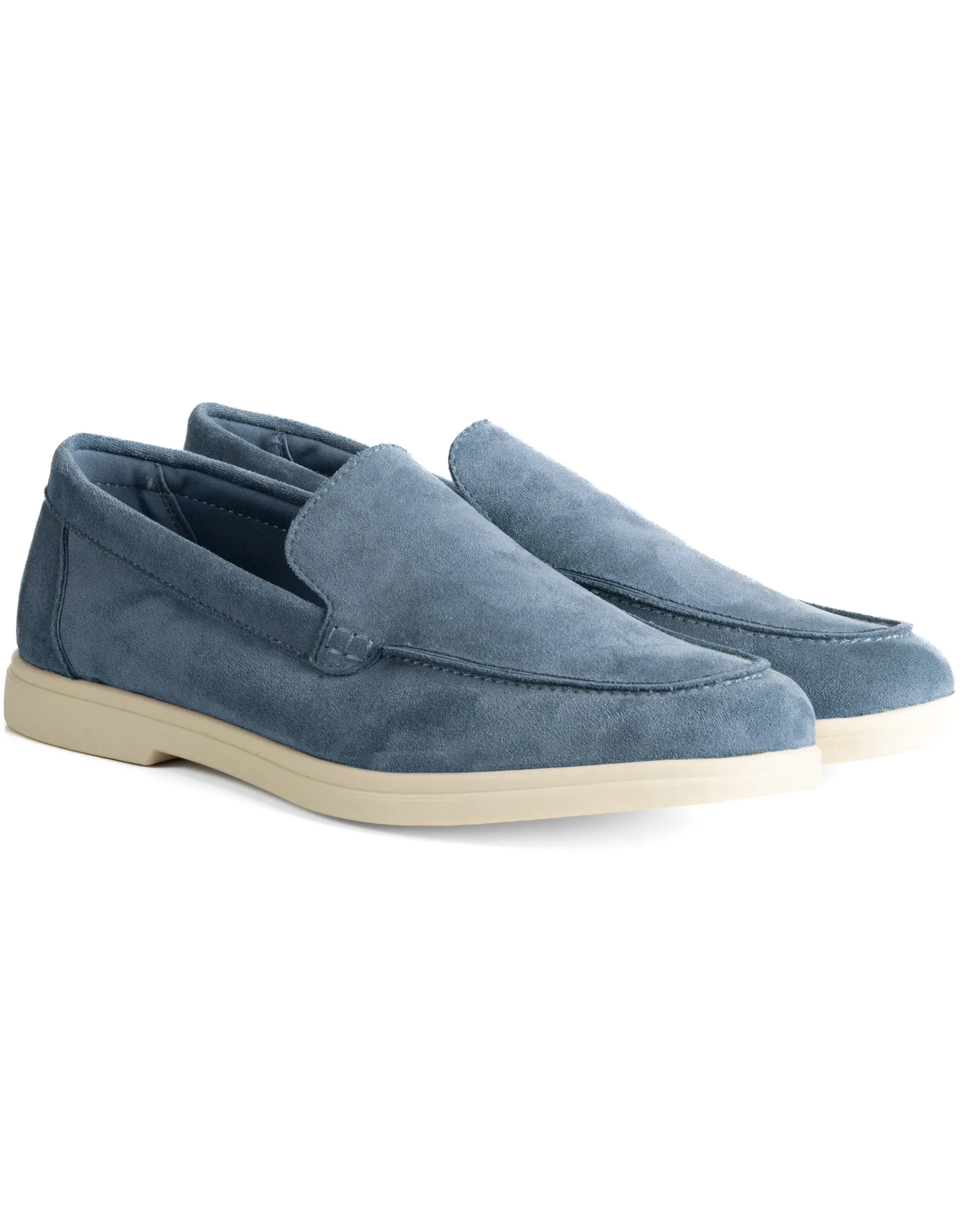 Mocassini college uomo scarpe camoscio eleganti cerimonia suola di gomma denim GIOSAL-S1324A