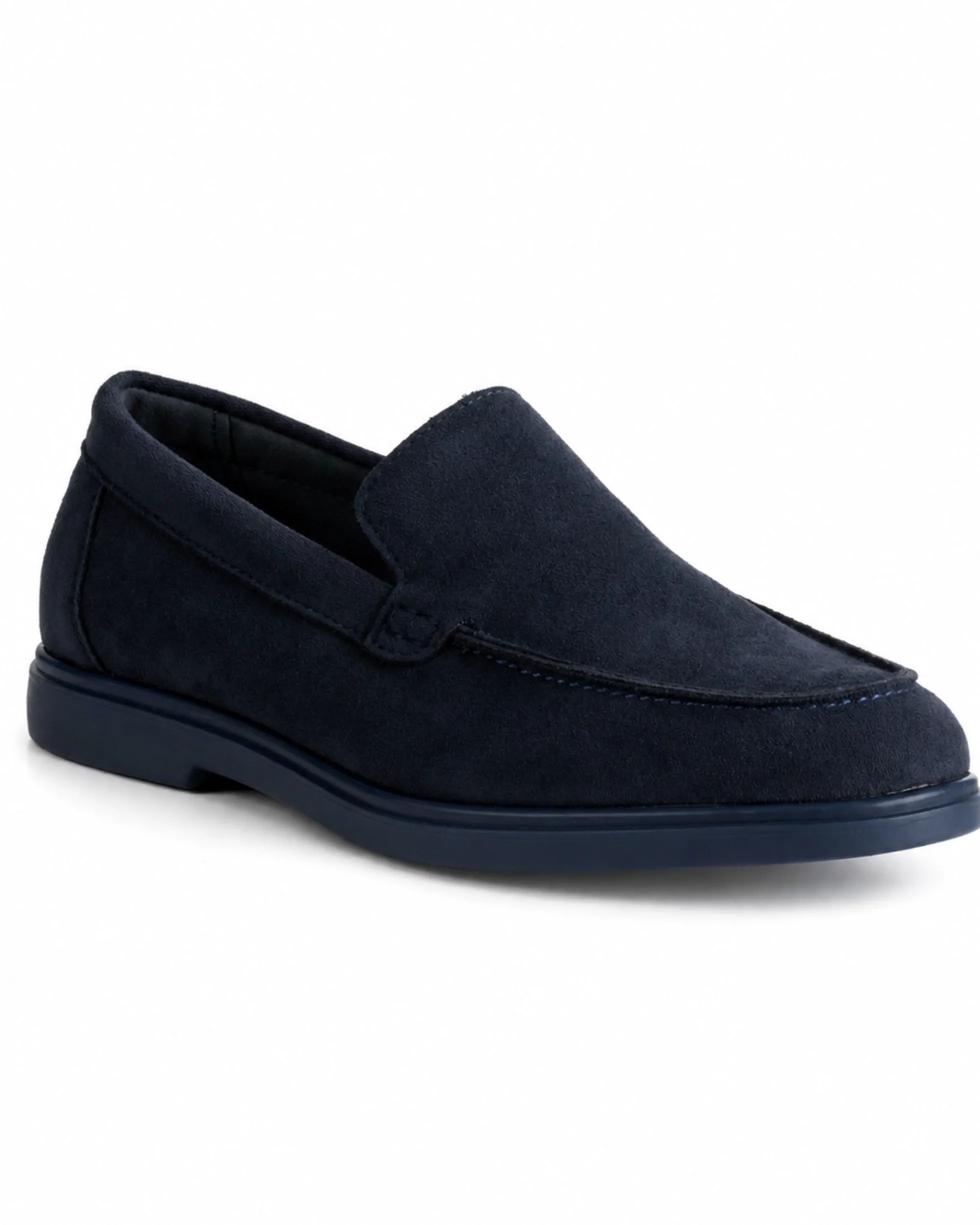 Mocassini college uomo scarpe camoscio eleganti cerimonia suola di gomma blu scuro GIOSAL-S1320A