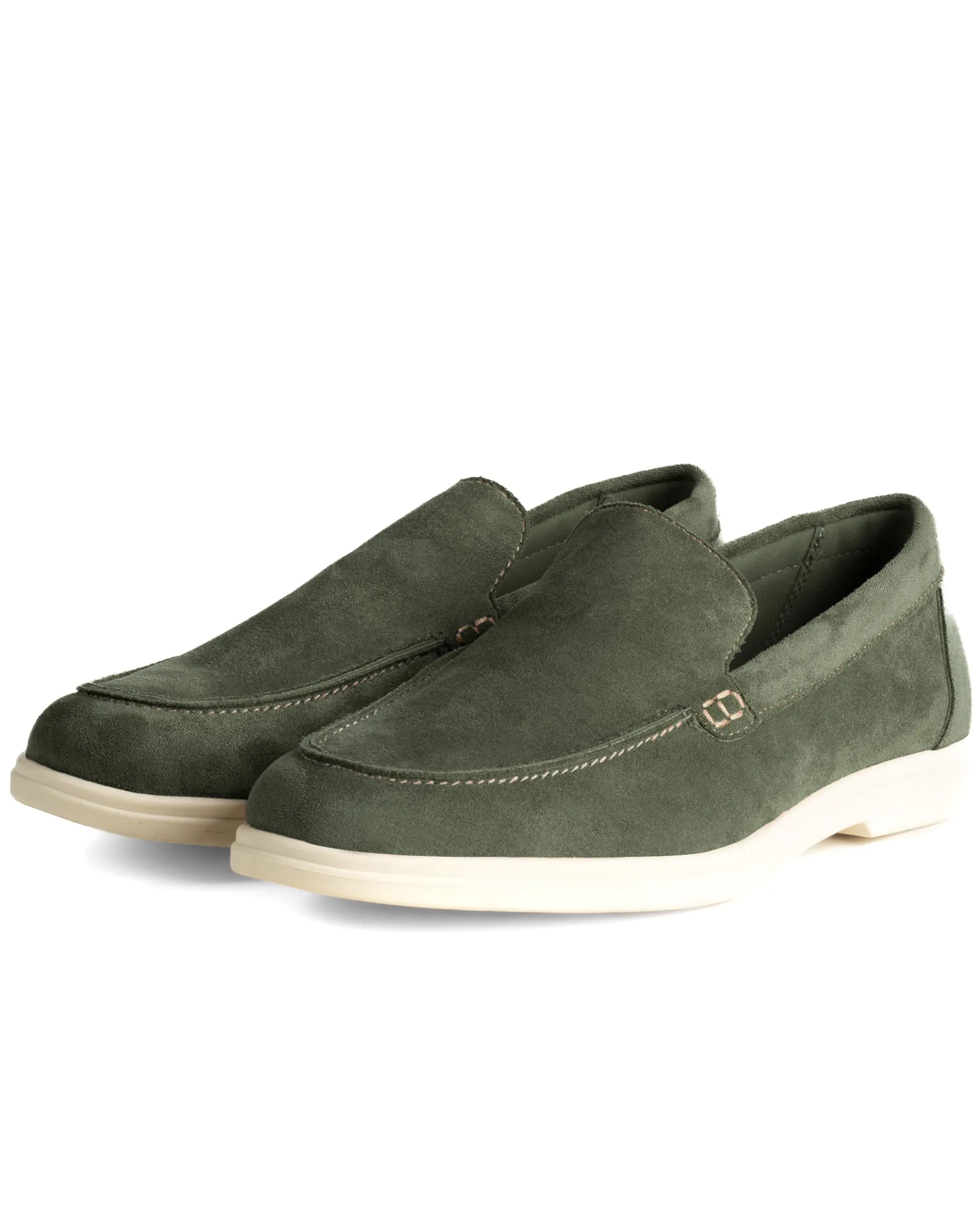 Mocassini college uomo scarpe camoscio eleganti cerimonia suola di gomma verde GIOSAL-S1318A