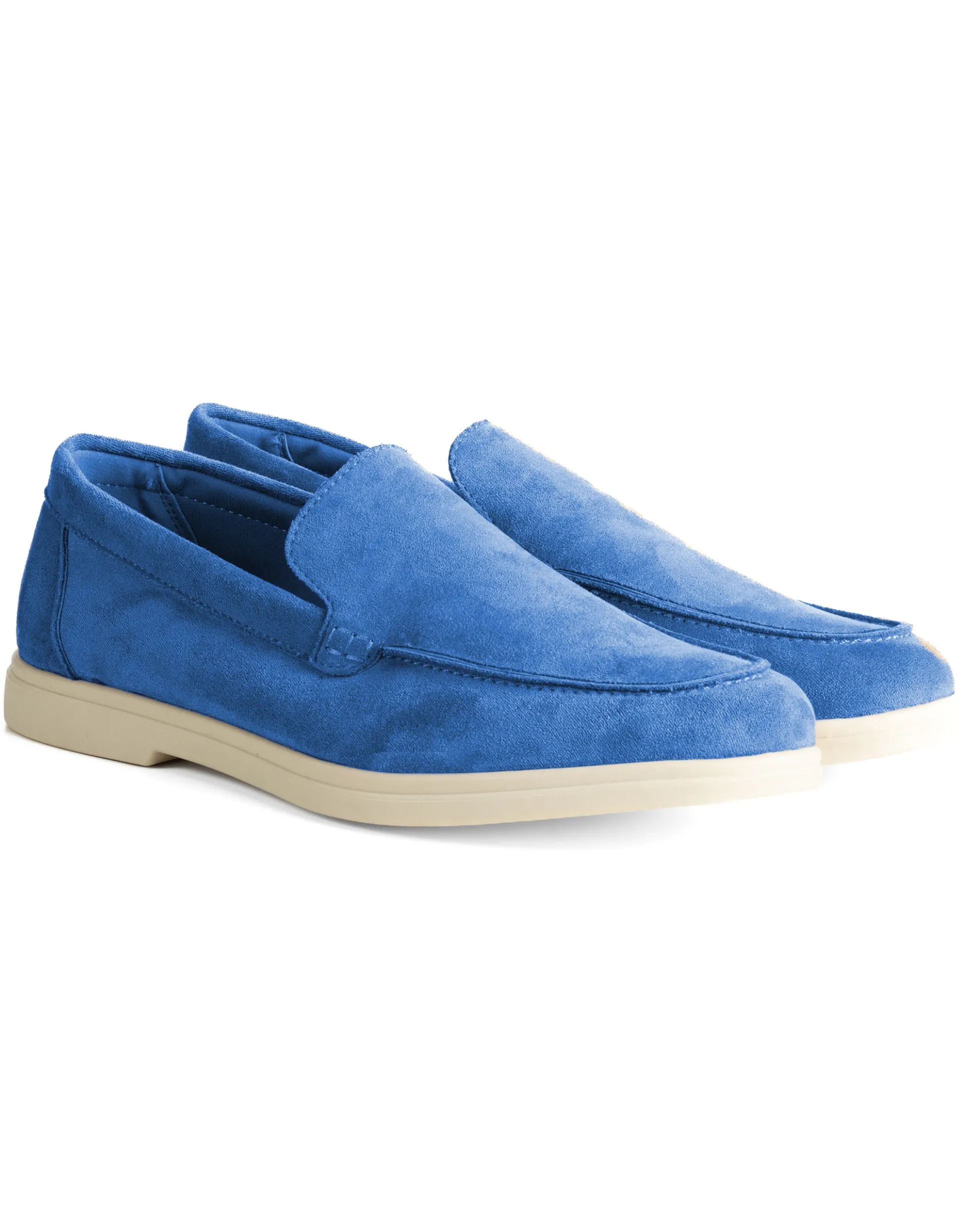 Mocassini college uomo scarpe camoscio eleganti cerimonia suola di gomma blu royal GIOSAL-S1317A