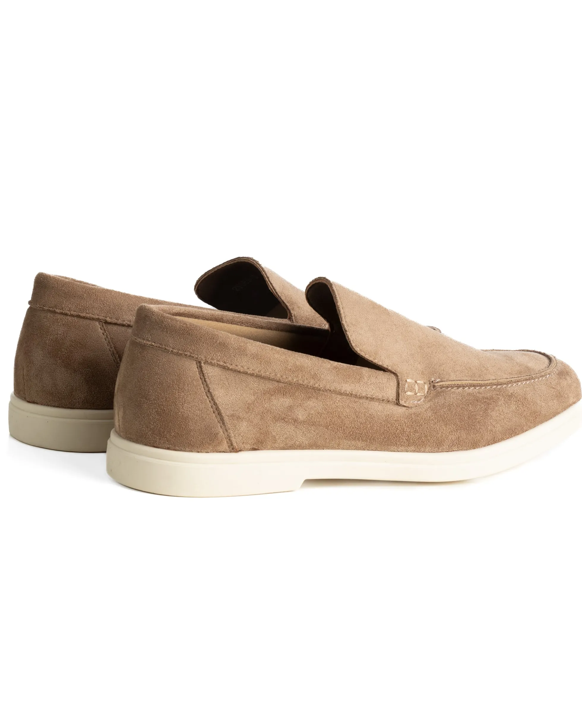 Mocassini college uomo scarpe camoscio eleganti cerimonia suola di gomma beige GIOSAL-S1312A