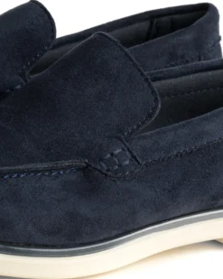 Mocassini college uomo scarpe camoscio eleganti cerimonia suola di gomma blu GIOSAL-S1313A