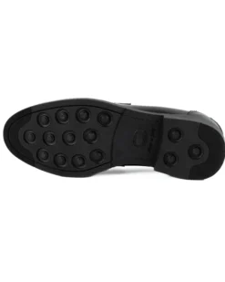 Mocassini College Uomo Scarpe Ecopelle Abrasivate Eleganti Cerimonia Suola Di Gomma Casual Nero GIOSAL-S1283A