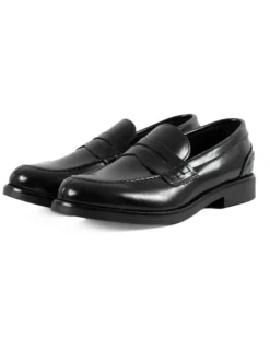 Mocassini College Uomo Scarpe Ecopelle Abrasivate Eleganti Cerimonia Suola Di Gomma Casual Nero GIOSAL-S1283A