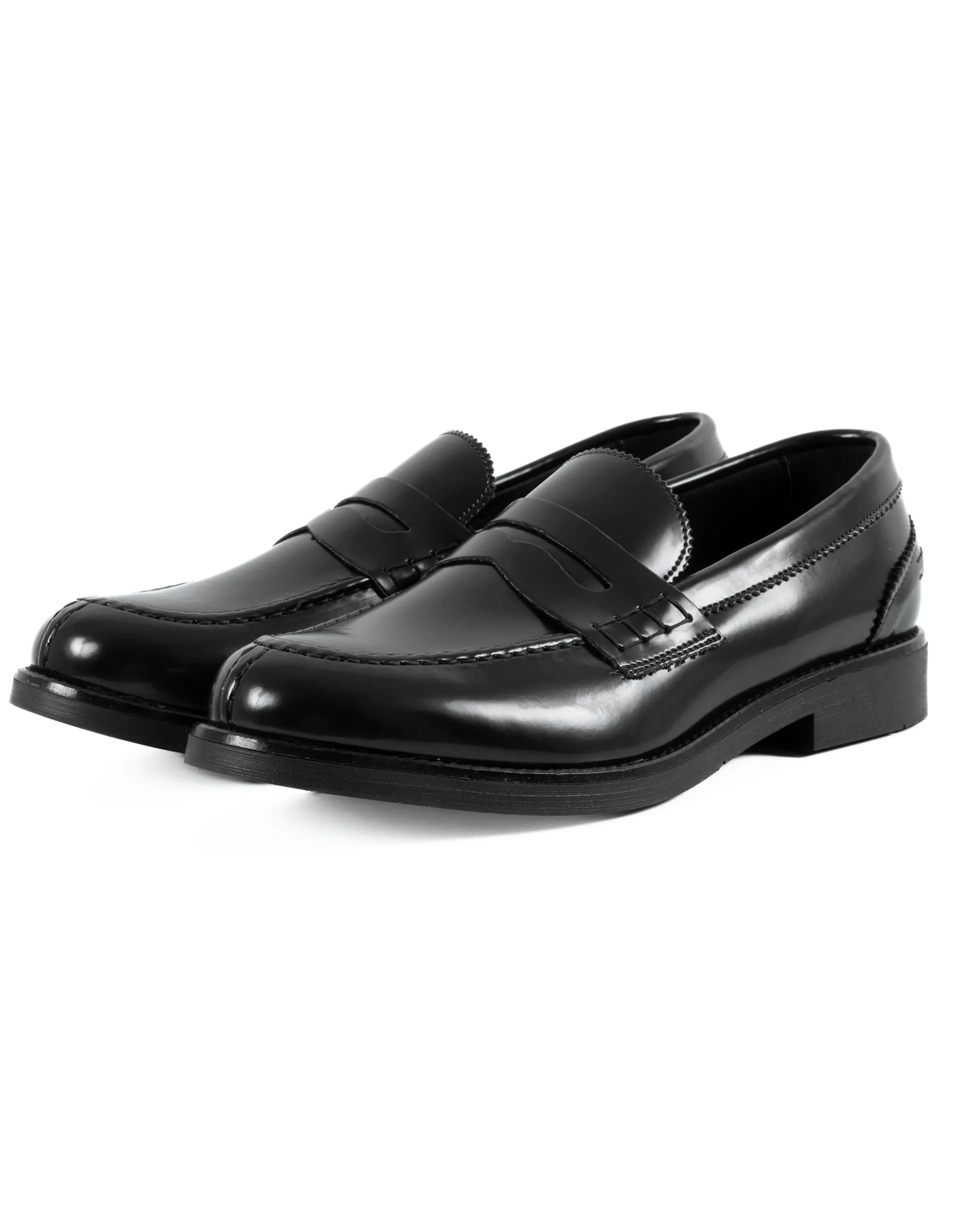 Mocassini College Uomo Scarpe Ecopelle Abrasivate Eleganti Cerimonia Suola Di Gomma Casual Nero GIOSAL-S1283A