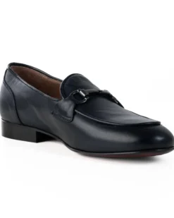 Mocassini Uomo Con Fibbie Morsetto Scarpe Ecopelle Eleganti Pelle Vitello Cerimonia Suola Di Cuoio Con Ovalino Antiscivolo Casual Blu GIOSAL-S1270A