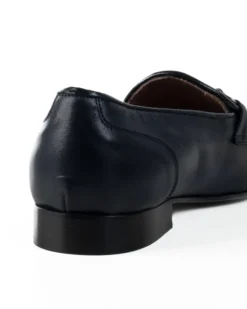 Mocassini Uomo Con Fibbie Morsetto Scarpe Ecopelle Eleganti Pelle Vitello Cerimonia Suola Di Cuoio Con Ovalino Antiscivolo Casual Blu GIOSAL-S1270A