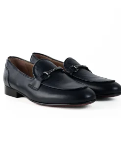 Mocassini Uomo Con Fibbie Morsetto Scarpe Ecopelle Eleganti Pelle Vitello Cerimonia Suola Di Cuoio Con Ovalino Antiscivolo Casual Blu GIOSAL-S1270A