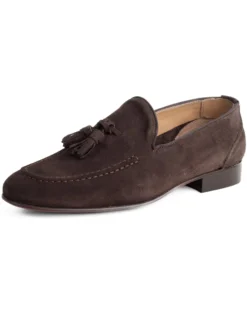 Mocassini Uomo Con Nappine Scarpe CamoscMocassini uomo con nappine scarpe camoscio eleganti cerimonia pelle scamosciata suola di cuoio con ovalino antiscivolo casual marrone GIOSAL-S1267A