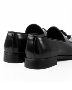 Mocassini Uomo Con Nappine Scarpe Ecopelle Abrasivate Eleganti Cerimonia Suola Di Cuoio Casual Nero GIOSAL-S1265A