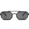 Occhiali da sole uomo unisex ottagonale doppio ponte lenti fumè nero GIOSAL-OC1101A
