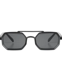 Occhiali da sole uomo unisex ottagonale doppio ponte lenti fumè nero GIOSAL-OC1101A