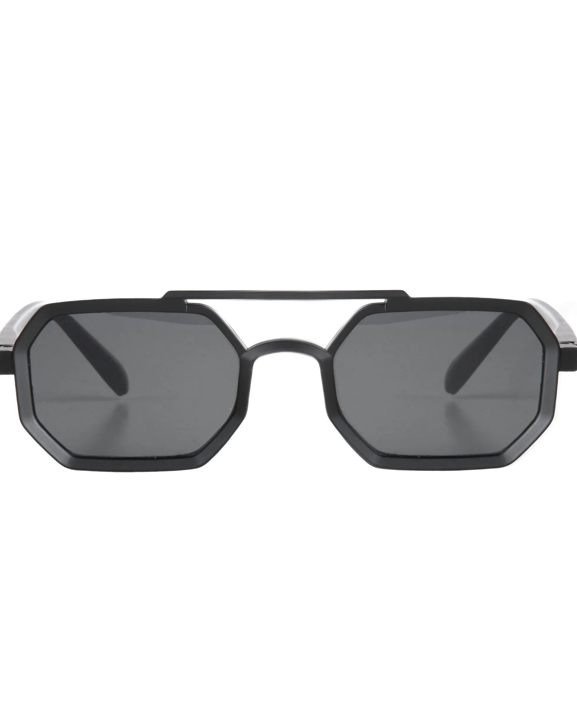 Occhiali da sole uomo unisex ottagonale doppio ponte lenti fumè nero GIOSAL-OC1101A