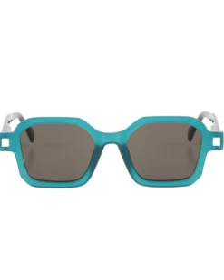 Occhiali da Sole Uomo Unisex Sunglasses Geometrici Squadrati Esclusivi Turchese GIOSAL-OC1086A