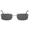 Occhiali da Sole Uomo Unisex Sunglasses Lenti Squadrate Casual Sottili Nero GIOSAL-OC1081A