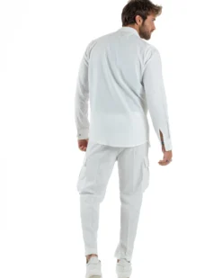 Outfit Camicia Pantaloni Cargo Lino OU2512A