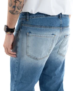 Pantaloni Jeans Uomo Regular Fit Denim Stone Washed Casual GIOSAL-P5593A