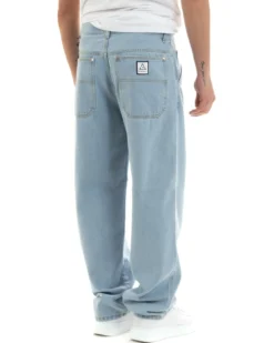 Pantaloni Jeans Uomo Unisex Baggy Denim Chiaro Tasca America Casual GIOSAL-P5756A