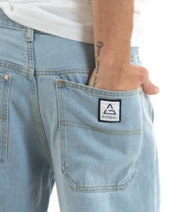 Pantaloni Jeans Uomo Unisex Baggy Denim Chiaro Tasca America Casual GIOSAL-P5756A