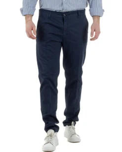 Pantaloni Uomo Cotone Tasche America Blu TCP1010A