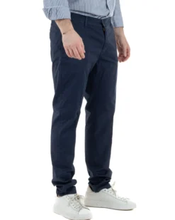 Pantaloni Uomo Cotone Tasche America Blu TCP1010A