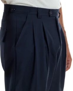 Pantaloni uomo gurkha doppia pinces fondo largo blu GIOSAL-P6515A