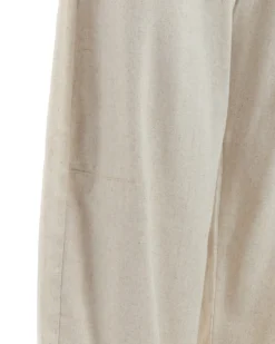 Pantaloni uomo lino baggy fit cinque tasche beige GIOSAL-P6500A