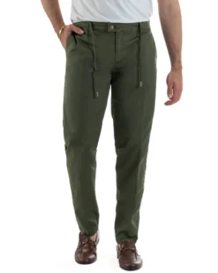 Pantaloni uomo pantalaccio chino tasche america elastico sul retro verde GIOSAL-P6494A