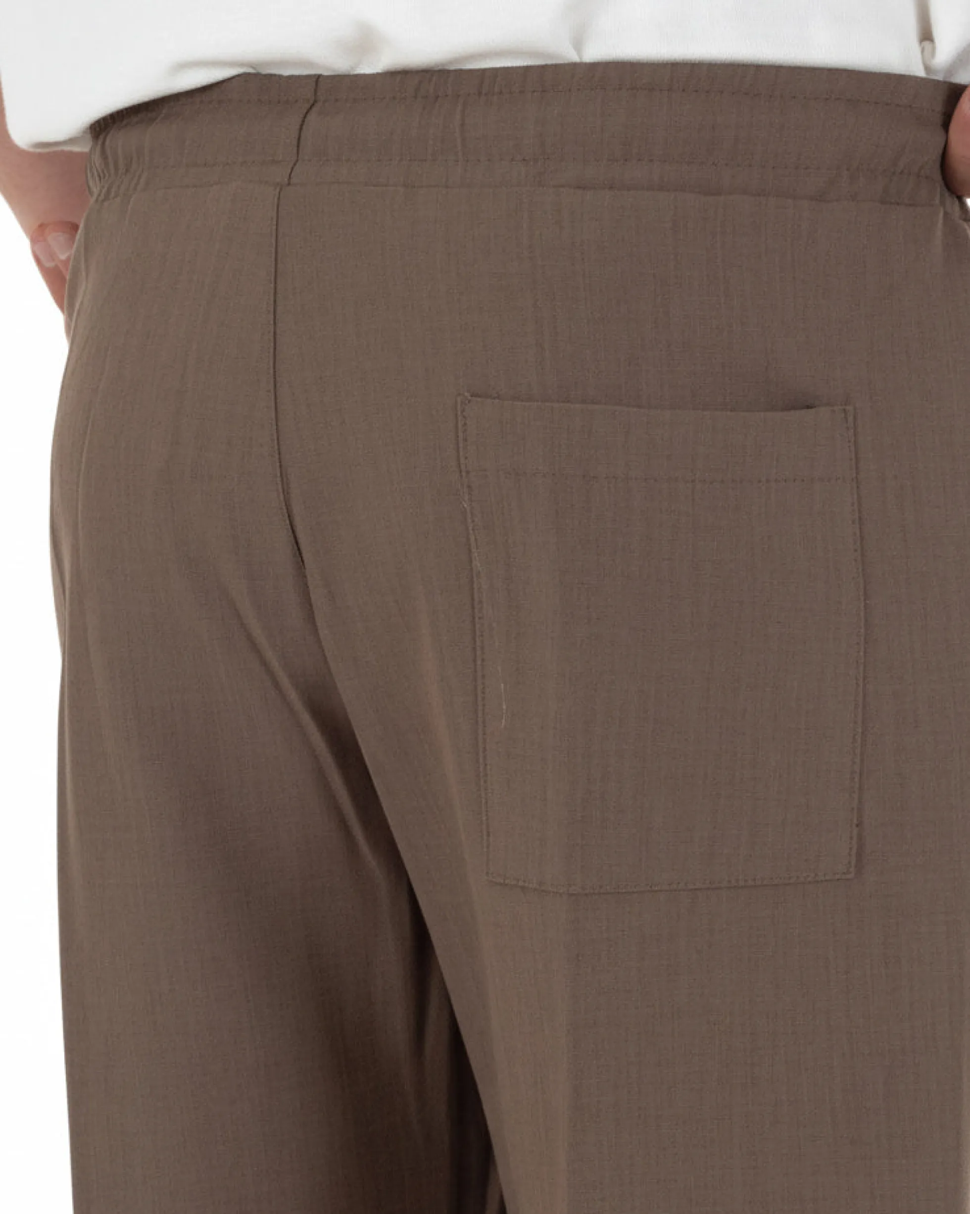 Pantaloni uomo pantalaccio morbido viscosa baggy fondo largo marrone GIOSAL-P6443A