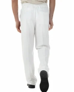 Pantaloni Uomo Pantalaccio Morbido Viscosa Baggy Fondo Largo Bianco P6223A