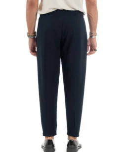 Pantaloni Uomo Pantalaccio Morbido Coulisse Viscosa Invernale Blu P6157A