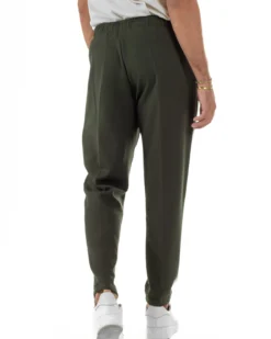 Pantaloni Uomo Pantalaccio Morbido Coulisse Viscosa Invernale Verde P6340A