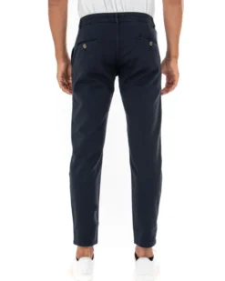 Pantaloni Uomo Slim Cotone Elastico Classico Tasche America Basic Blu GIOSAL-P5002A