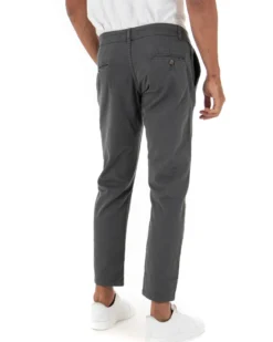 Pantaloni Uomo Slim Cotone Elastico Classico Tasche America Basic Grigio Scuro GIOSAL-P5001A